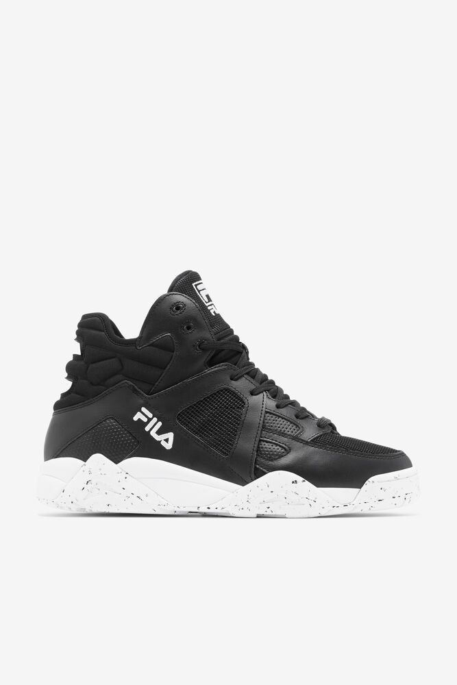 Fila Cage Mid Black/White Sneakers Mens - NZ 16493-RWPA